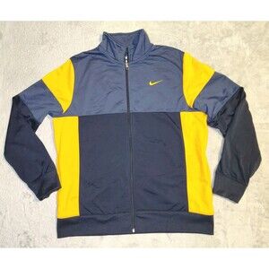 Nike The Athletic Dept Navy Blue/Yellow Men's Retro Track Jacket Size XL EUC